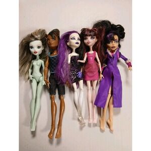 Monster High Doll Lot 5 Spectra Vondergeist Draculaura Clawd Wolf Frankie Stein